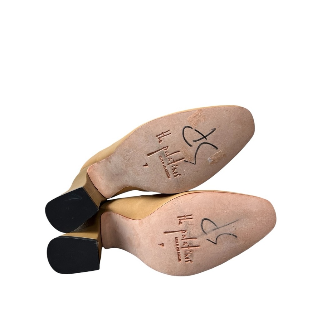 Women's Tan Ankle Booties - Sculpted Block Heel - Picture 10 of 12